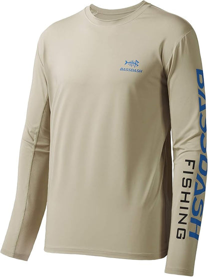BASSDASH Fishing T Shirts for Men UV Sun Protection UPF 50+ Long Sleeve Tee T-Shirt