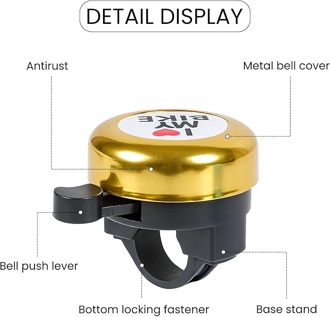 Bike Bell, Classic Nostalgic Bell, Loud Sound, Bicycle Accessories, Kids Bike Bell and Balance Car Bell, Adult Bicycle Bell,Red/Yellow/Blue - 3 Colors