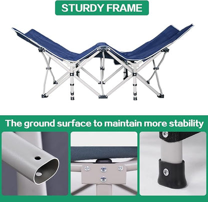 Camping Cot Cots for Sleeping with Mattress Cots for Camping for Adults with Camfortable Pad Heavy Duty Camping Bed with Carry Bag Folding Cot for Hiking Home Office Nap and Vacation