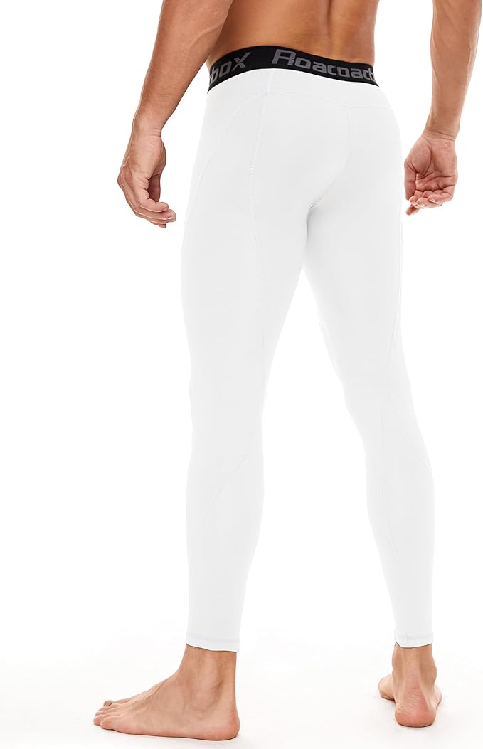 Roadbox 2 Pack Men's Compression Pants, Quick Dry Running Tights Workout Leggings, Athletic Base Layer for Gym Football Yoga