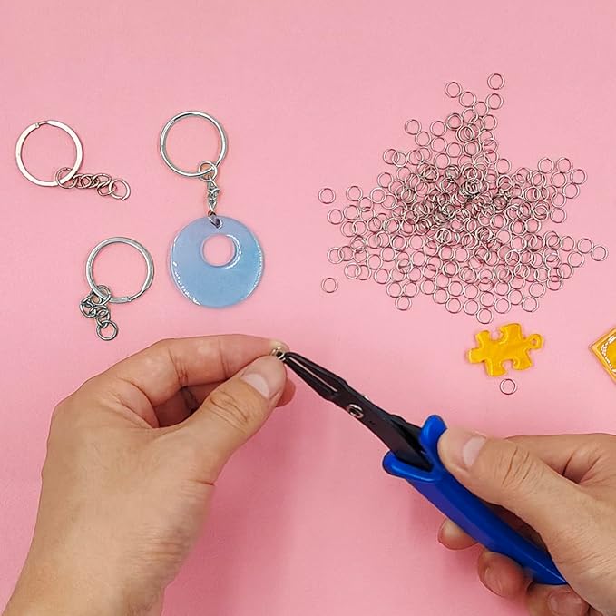 Jewelry Pliers and Split Jump Rings Kit lyfLux 500 PCS 6 mm Metal Split Jump Rings Double Loops with Jump Ring Opening Pliers for Jewelry Beading Repair Making Supplies