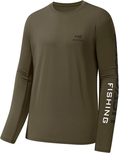 BASSDASH Fishing T Shirts for Men UV Sun Protection UPF 50+ Long Sleeve Tee T-Shirt