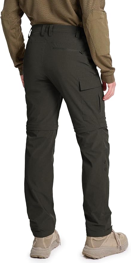 Moosehill Men's-Hiking-Pants Convertible Quick-Dry Water-Resistant Lightweight Zip-Off Outdoor with 5 Deep Pockets