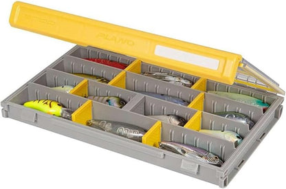 Plano EDGE 3700 Premium Tackle Utility Box, Gray and Yellow, Stackable Organizers, Waterproof, Rust-Resistant Bait and Tackle Storage