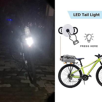 RAYMACE Bike Rear Rack Bag with Tail Light, Bike Truck Cooler Bag for Warm or Cold Items