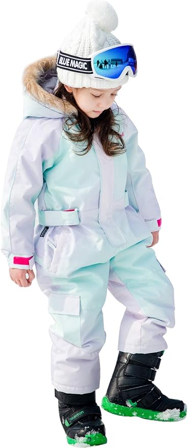 Kids Girls Boys Waterproof Colorful One Piece Snowsuits Coveralls Ski Suits Jackets Winter Jumpsuits