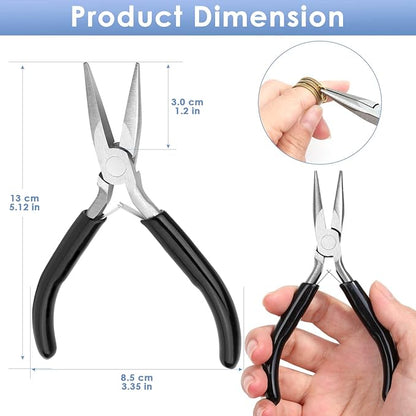 Billbotk Chain Nose Pliers For Jewelry Making, Flat Nose Jewelry Pliers, Craft Pliers For Jewelry Making