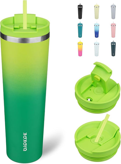 BJPKPK 34oz Tumbler With lid And Straw Stainless Steel Travel Coffee Mug Insulated Tumblers Cups,Bamboo Grove