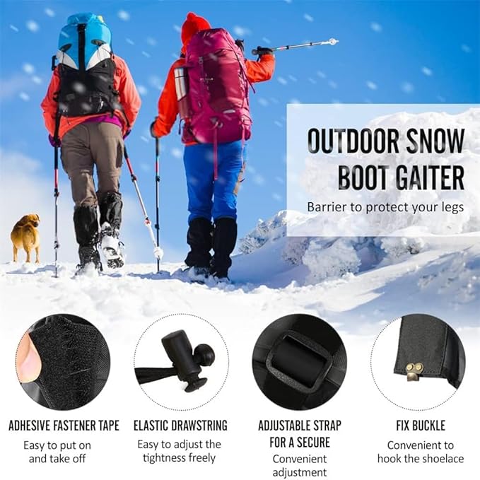 Gaiters for Hiking Waterproof, Leg Gaiters with Upgraded Zipper Design, Lightweight Shoe Gaiters for Men Women, Dirt-Proof Ripstop Hiking Gaiters, Breathable Boot Gators for Hunting