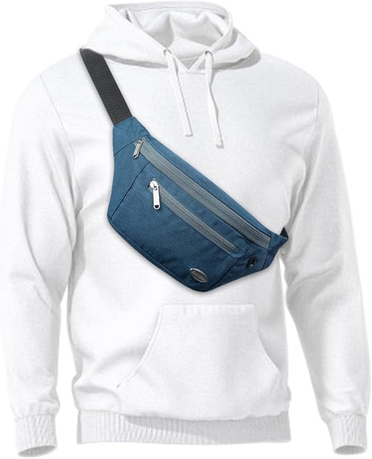 Entchin Fanny Pack for Women Men,Crossbody Belt Bag with 4-Zipper Pockets,Adjustable Waist Bag Pack,One of the Most Popular Travel Essential Gifts for Walking,Traveling,Cycling