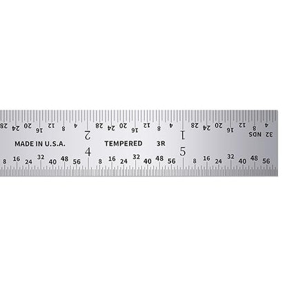 PEC Tools Flexible 6" Steel Ruler(5 Pack), 1/50" Thick X 1/2" Wide, Machinist Metal Ruler Scale with Markings 1/10", 1/50", 1/32", 1/64", Tempered Steel, Made in USA