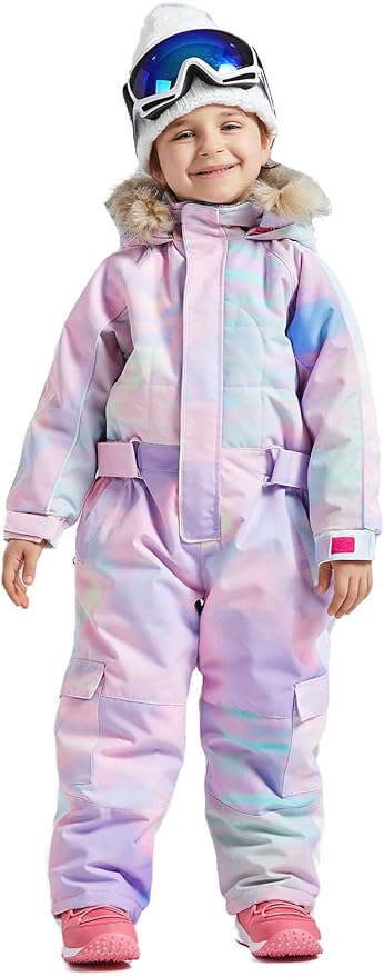 Kids Girls Boys Waterproof Colorful One Piece Snowsuits Coveralls Ski Suits Jackets Winter Jumpsuits