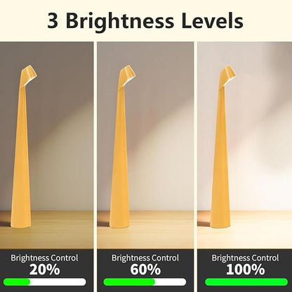 Table Lamps Cordless Rechargeable Battery Light, LED Desk Lamps Outdoor Portable Touch Lamps, Operated Wireless Portable Lamp. (Yellow)