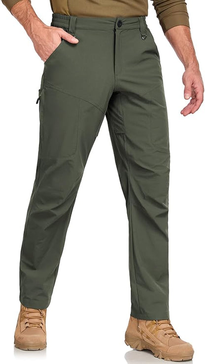 Mens Lightweight Cargo Hiking Patns Outdoor Quick Dry Work Tactical Pants with 6 Pockets Water Resistant Fishing Travel Pants