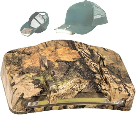 MODERN NEEDS Night Vision Cap Light –Compact, Clip-On Hat Flashlight Powered by AAA | Dual LED Modes for Camping & Hunting | Lightweight Hat Flashlight for Billed Hats Suitable for Outdoor use Camo