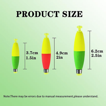 Weighted Bobbers for Fishing Floats Cigar Shape EVA Foam Snap-on Fishing Bobbers for Crappie Bluegill Panfish Trout Catfish Bass 10 Packs