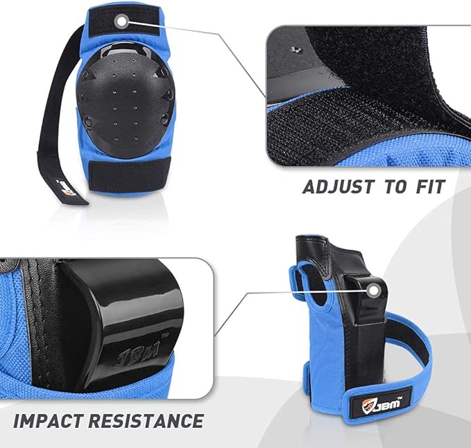 JBM Adult & Kid Skating Protective Gear Set for Beginner to Advanced, Skateboard Helmet Knee and Elbow Pads with Wrist Guards for Inline Roller Skating, Scooter, Skateboarding