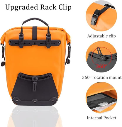 ROCKBROS Bike Panniers Waterproof Bike Rear Rack Bag Max 30L Large Capacity Bike Rear Panniers for Cycling Traveling Commuting