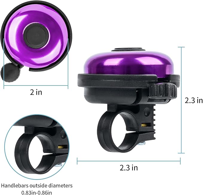 Classic Bike Bell, Aluminum Bicycle Bell, Loud Crisp Clear Sound Bicycle Bike Bell for Adults Kids