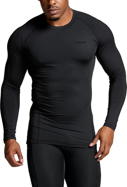 TSLA Men's Thermal Long Sleeve Compression Shirts, Athletic Base Layer Top, Winter Gear Running T-Shirt