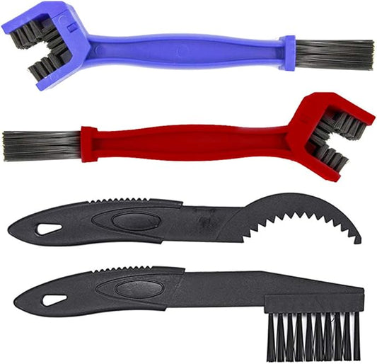 MMOBIEL Motorcycle Chain Cleaning Brush Kit Cleaner for Motorcycle, Bicycle and Mountain Bike – 4 Pcs Cleaning Brush Tool - Bike Cleaning Tool – Bicycle Chain Cleaner