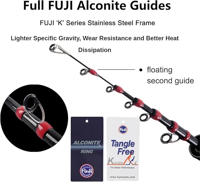 PURELURE Telescopic Fishing Rod Ultralight or Light, Carbon Fiber Rod Spinning & Casting, Fuji Alconite Ring and Reel Seat, One-Piece Mixed Carbon/4A Cork Handle, Spare Solid Tip, Portable Travel Rod