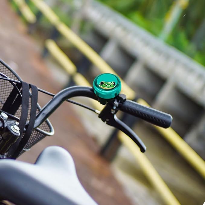 WIRESTER Green Aluminum Round Bike Bell, Classic Ring Bicycle Bell, Bike Accessories Bell Ring for Adults Kids Girls Boys