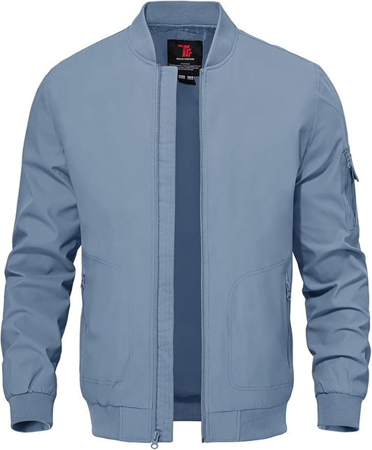 TBMPOY Men's Lightweight Bomber Jackets Light Windbreaker Casual Stylish Fall Golf Zip Up Dress Business Varsity