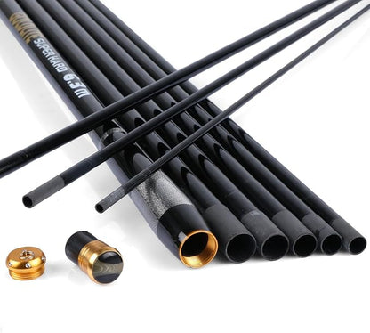 Goture//Telescopic Tenkara Fishing Rod Kit//Ultralight Travel Fishing Rod,Portable Collapsible Bass Crappie Rod, Carbon Fiber Inshore Stream Trout Pole 10 12 15 18 21 24 Free Tip Set(Top 3 Segment)