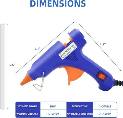 Hot Glue Gun Kit, Mini Hot Melt Glue Gun for Crafts with 30 Glue Sticks and Carry Case, Hot Mini Glue Guns for Craft, School DIY Arts, and Home Repair, SY01