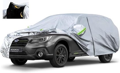 KouKou SUV Car Cover Waterproof All Weather for Automobiles, Full Exterior Jeep Cover Outdoor Universal Fit for Subaru Outback, Toyota Rav4, BMW X3, Chevy Equinox，Benz GLC, etc. (181 to 190 inches)