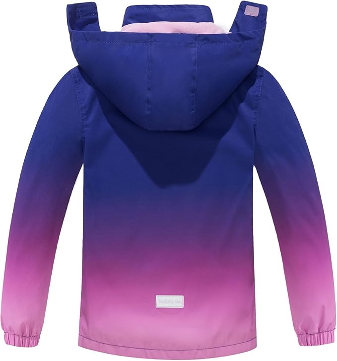 MGEOY Boys Girls Rain Jackets Lightweight Waterproof Hooded Raincoats Windbreakers for Kids 4-14Y