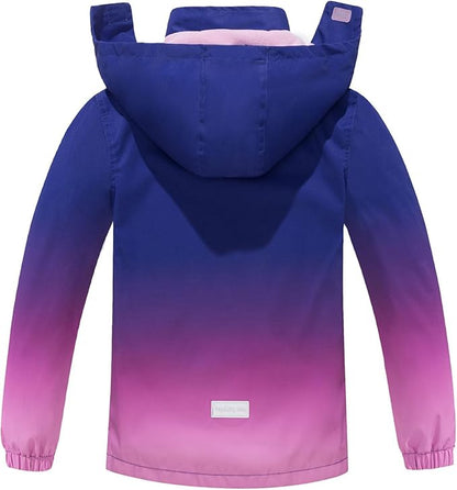 MGEOY Boys Girls Rain Jackets Lightweight Waterproof Hooded Raincoats Windbreakers for Kids 4-14Y