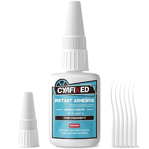 Thin Super Glue Liquid, Super Fast CA Glue with Anti-Clog Cap & Microtips, Instant Clear Cyanoacrylate Adhesive for Woodworking Woodturning 3D Printing Plastic PLA Ceramic Shoe Model