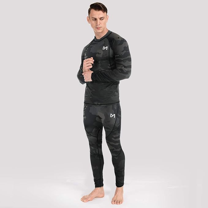 Thermal Underwear for Men, Winter Gear Long Johns Base Layer Top and Bottom Set for Skiing Running