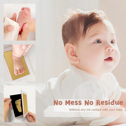 Inkless Baby Hand and Footprint Kit,Clean-Touch Ink Pad Kit,Safe No Mess Printing Infant Hand Foot Stamp,4 Pack Newborn Inkless Print Pads Best Keepsake or Gifts for Family