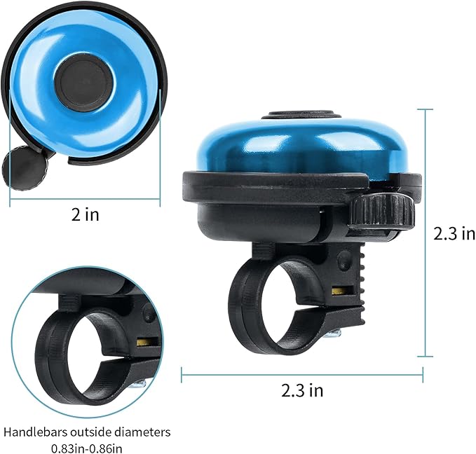 Classic Bike Bell, Aluminum Bicycle Bell, Loud Crisp Clear Sound Bicycle Bike Bell for Adults Kids