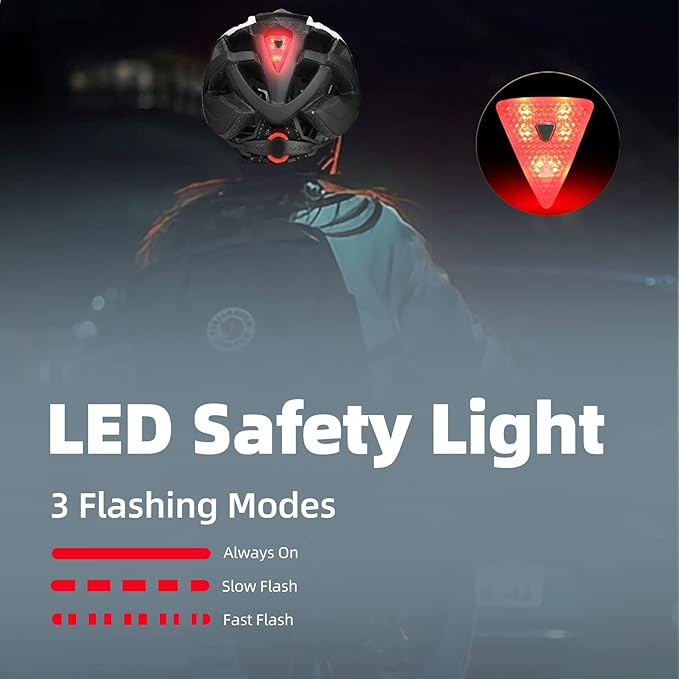 Shinmax Bike Helmet, CPSC/CPC Bike Helmet for Adult Men Women with Magnetic Goggles&Led Back Light Cycling Helmet Adjustable SM-T69