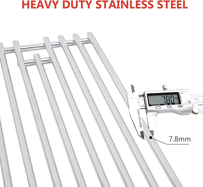 J&HYBBQ 4Pcs Stainless Steel Grill Grate 19 1/4 x 7.5 Inch, 7.8 mm Rod BBQ Grill Grate Compatible with Bull Angus, Brahma, Outlaw, Steer Premium, Lonestar Select, 7 Burner Premium, Lion Premium