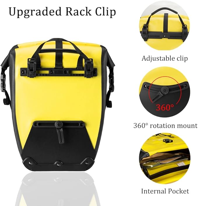 ROCKBROS Bike Panniers Waterproof Bike Rear Rack Bag Max 30L Large Capacity Bike Rear Panniers for Cycling Traveling Commuting