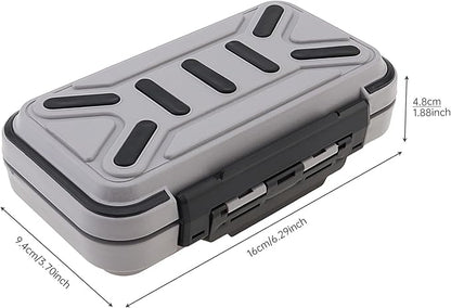 OriGlam Fishing Tackle Storage Box, Double Sided Waterproof 16 Compartments, Tackle Storage Organizer Box, Fishing Lure Box Storage Containers (Gray)
