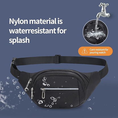 DAITET Crossbody Fanny Pack for Men&Women,Large Waist Bag & Hip Bum Bag with Adjustable Strap for Outdoors Workout Traveling Casual Running Hiking Cycling