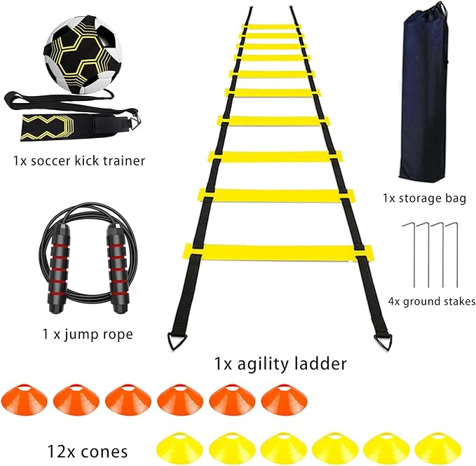20FT Agility Soccer Ladder Cones for Training Equipment As Gifts for Boys