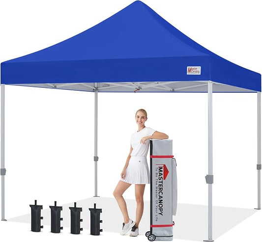MASTERCANOPY Pop Up Canopy Tent Commercial Grade 10x10 Instant Shelter (Blue)