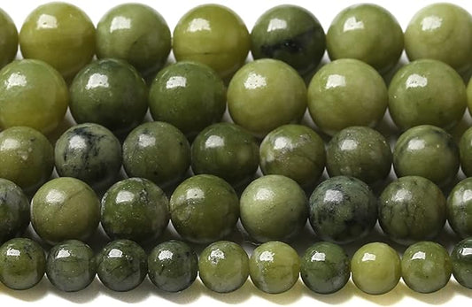 75PCS 10MM Natural Stone Chinese Green Jade Loose Beads for Jewelry Making DIY Bracelet Necklace