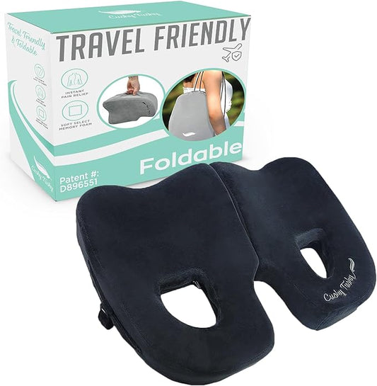 Premium Foldable Piriformis Cushion - Piriformis Pain and Sciatic Pain Relief Cushion - for Home & Office Use, Perfect for Travel or Driving