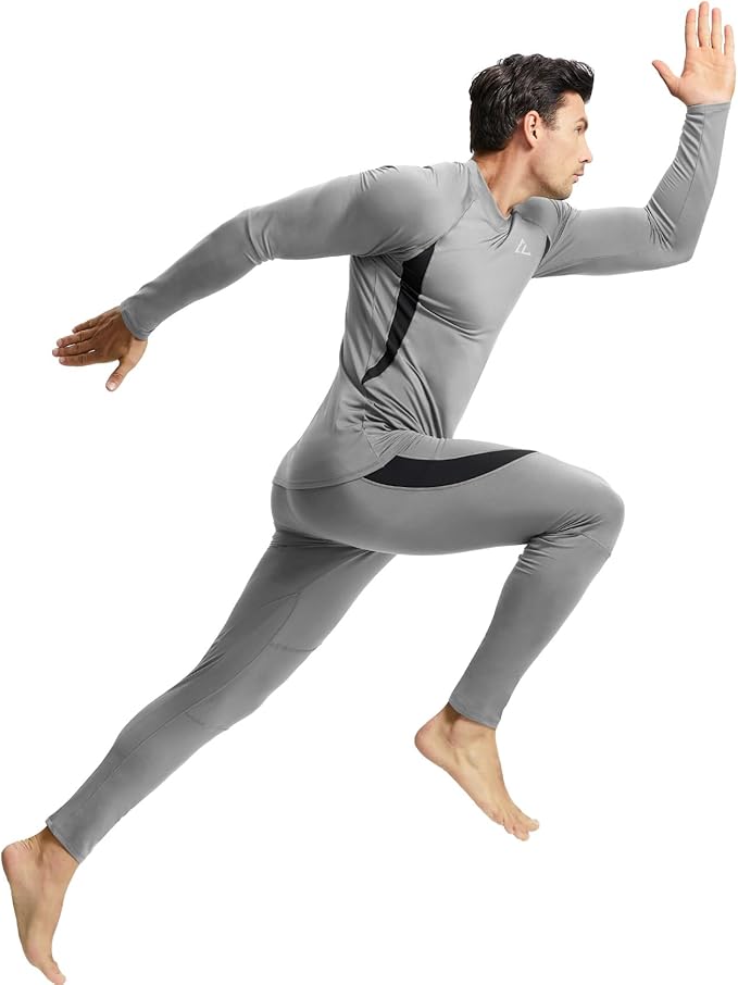 CL convallaria Mens Thermal Underwear Set with Fly Long Johns Base Layer Winter Hunting Gear Sport Top and Bottom