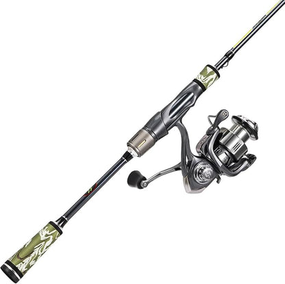 Sougayilang BD 2-Piece Spinning Fishing Rod and Reel Combo,Split-Grip Golf Handle,30 Ton Carbon Fiber,Light and Smooth Spinning Reel for Freshwater and Saltwater