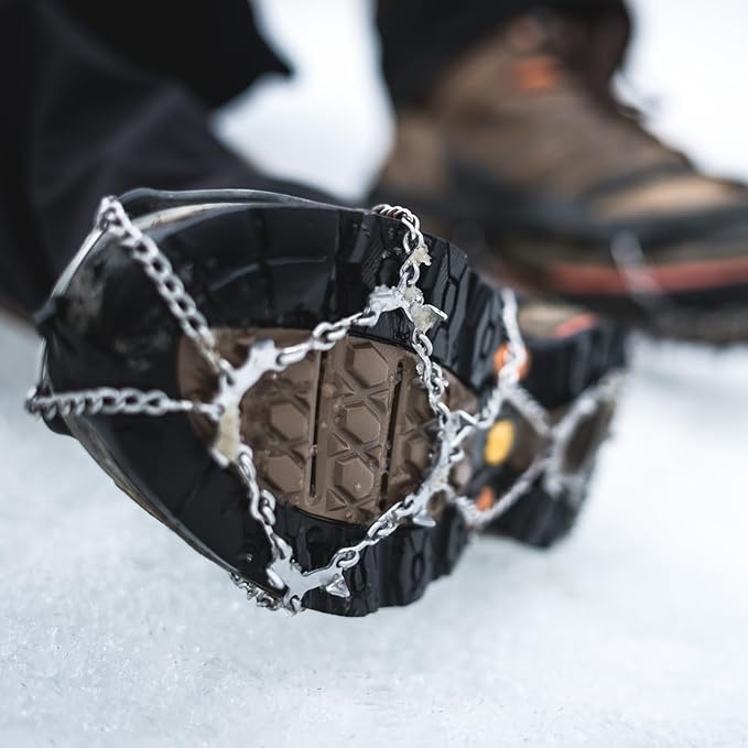 TRIWONDER Crampons for Boots Shoes Traction Ice Cleats Snow Grips Anti Slip Stainless Steel Micro Spikes for Hiking Fishing Walking Climbing Jogging Mountaineering