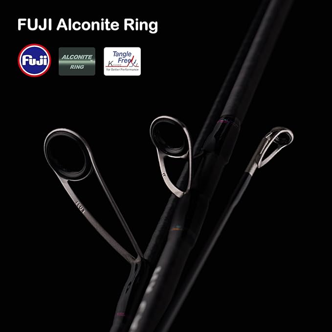 PURELURE Creek Dance Travel Ultralight Fishing Rods Spinning 2/3/4 Piece Portable BFS Casting Rod Solid Tip TORAY Carbon Fiber, Full Fuji Alconite Guides, Red Willow Wood Reel Seat AAA Cork Handle